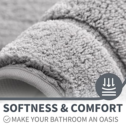 GRANNY SAYS Bath Mat Non Slip 60 x 90 cm, Large Bathroom Mat Grey, Super Soft Bath Matt Water Absorbent - Image 3