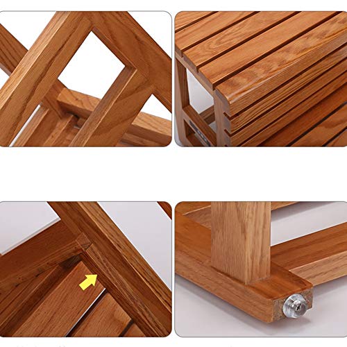 Taburete de escalera DASHADAO madera maciza impermeable soporte flores de 2 pasos 5