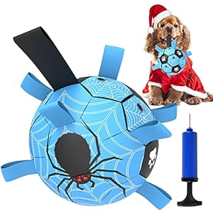X XBEN Hundespielzeug Ball, 20cm Dauerhaft Hundespielzeug für kleine mittlere große Hunde, Interaktives Hundefußball mit Seil und Aufblasgerät, Hundeball für Outdoor,Indoor,Rasen,Schwimmen
