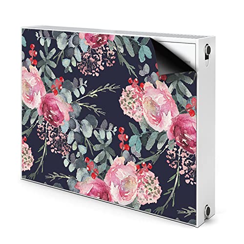 Cache radiateur magnétique floral bleu 100x60 tapis décoratif