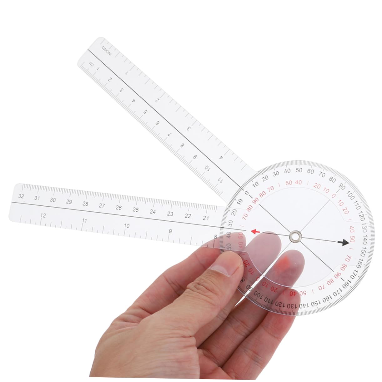 Gadpiparty 4pièces Goniomètre Rotatif De Mesure Et Équerre Plastique Transparent Graduation Claire Outil Pour Étudiants Et Enseignants