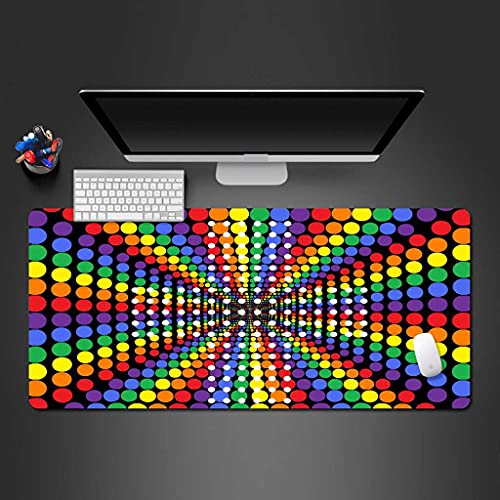 Tapis de souris XXL base caoutchouc antidérapante motif 3D géométrique