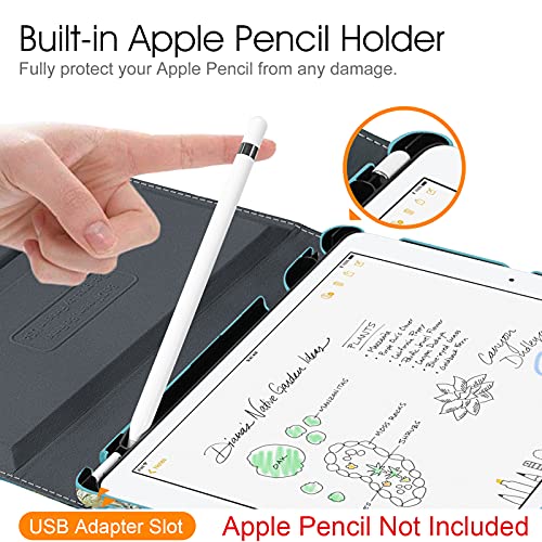 Image of Fintie Rotating Case for iPad 9th Generation (2021) / 8th Generation (2020) / 7th Gen (2019) 10.2 Inch - 360 Degree Rotating Stand Cover with Pencil Holder, Auto Wake Sleep, White Blossom