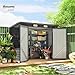 Outsunny Metall Gerätehaus 2,7 m² 249x121x183cm Geräteschuppen mit Pultdach Abschließbarer Doppeltür Entlüftung Schloss Rampe Gartenhaus Outdoor Garten Schuppen für Hinterhof Außenbereich Grau