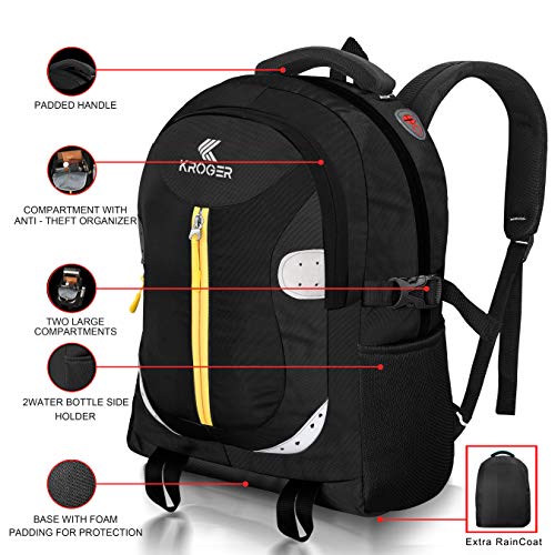 Image of K-KROGER Amazing Casual Backpack 29 Ltrs Waterproof Casual Backpacks Black 15.6 inch Laptop Bag for Men Women Boys Girls
