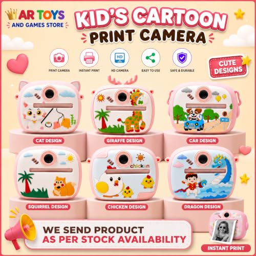 Image of Kids Instant Print Camera | Inkless Thermal Digital Camera with HD Video, Selfie, Music, Games, 2.4 inch Screen, SD Card Support | Gift for Boys & Girls (Multicolor)