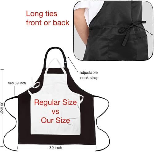 Miniatura 2 de Urby Delantales para mujer con bolsillos, talla grande, XL XXL o cintura 40+, extra grande y largo.