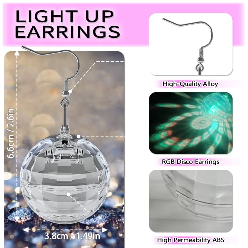 Led Earrings Disco Ball Earrings 16 Light Modes Light Projecting Light Up Earrings For Women Rechargeable Led Earrings Disco Ball Accessories #TOP5