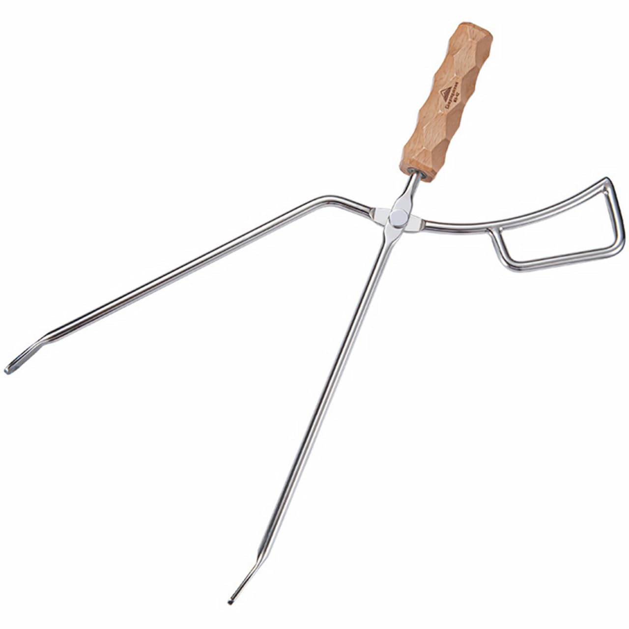 Pinza para Leña con Mango de Acero Inoxidable para Barbacoa al Aire Pinza para Carbón Artesanía Fina