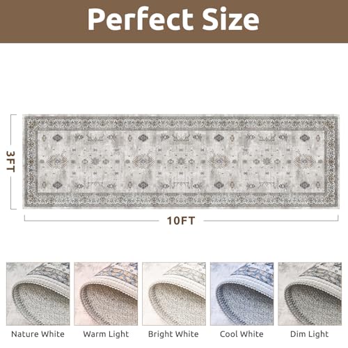 AMOAMI Vintage 3X10 Runner Rug Non Slip Soft Runners for Hallways Washable Hallway Runner Bedside Rugs for Bedroom Long Rug for Hallways Entryway Laundry Room Stair Kitchen Bathroom