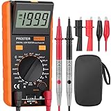 Proster LCR Meter Digital Capacitance Inductance Resistance Tester with Battery Crocodile Clip Storage Bag LCR Tester Measuring Meter with LCD Display