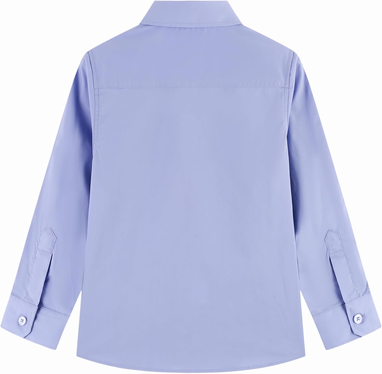 DILBYKE Boys’ Long Sleeve Dress Shirt Solid Button Down Cotton Shirts Uniform Woven Button Up Shirt - Image 3