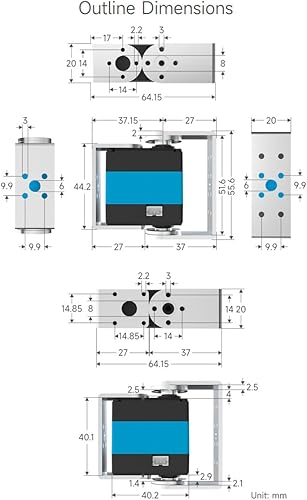 Miniatura 8 de Waveshare Servos de bus serie de voltaje de amplio rango de 55.1 lbs.Cm, alta precisión y par grande, con codificador magnético programable de 360