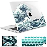 May Chen Compatible with New MacBook Air 13 inch Case 2021, 2020 2019 2018 Release Model: M1 A2337 A2179 A1932, Plastic Hard Shell Case Cover for Mabook Air 13 inch with Retina Dispaly, Great Wave