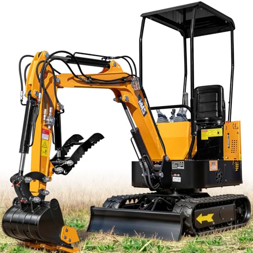 MS10H 1 Ton Mini Excavator with 13.5HP EAP Gas Engine Hydraulic Thumb 3-Way Flow Control Valve Compact Crawler Digger for DIY Landscaping Includes Delivery & Unloading Service
