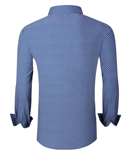 Alex Vando Mens Printed Dress Shirts Long Sleeve Regular Fit Button Down Shirt