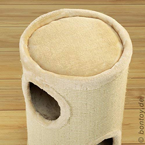 Bontoy Kratztonne Buddy in Creme I 36 cm x 55 cm I mit weichem Liegebett I Zwei Höhlen