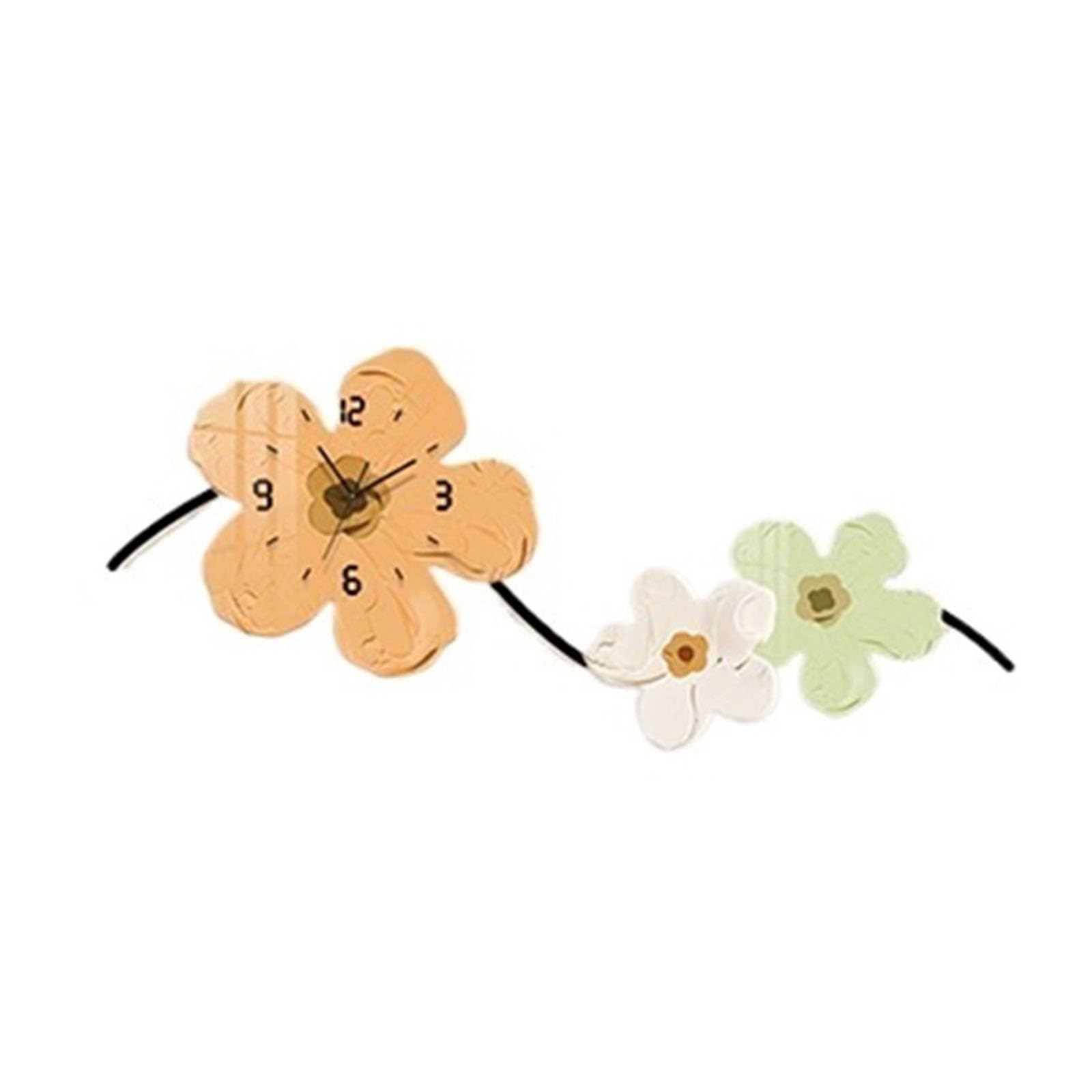 Reloj Cocina Decoración de Reloj Pared Flores Grandes con luz LED