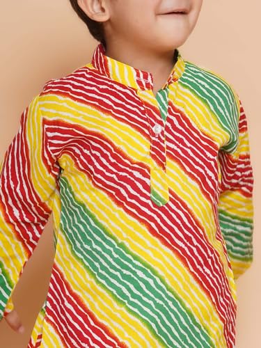 Image of AJ DEZINES Kids Ethnic Wear Cotton Printed Kurta Pyjama Set For Boys