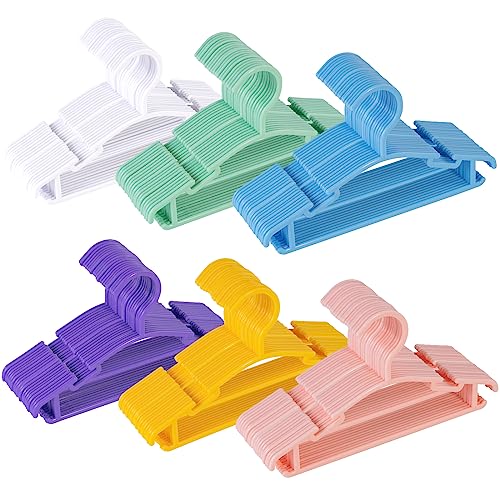 Image of Baby Hangers 120 Pack Clothes Hangers Colorful Plastic Hangers Small Coat Hangers for Kids,Infant,Nursery,Toddler