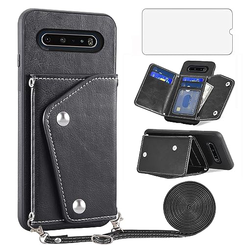 LG V60 ThinQ 5G housse protection antichoc avec protège-écran et porte-carte