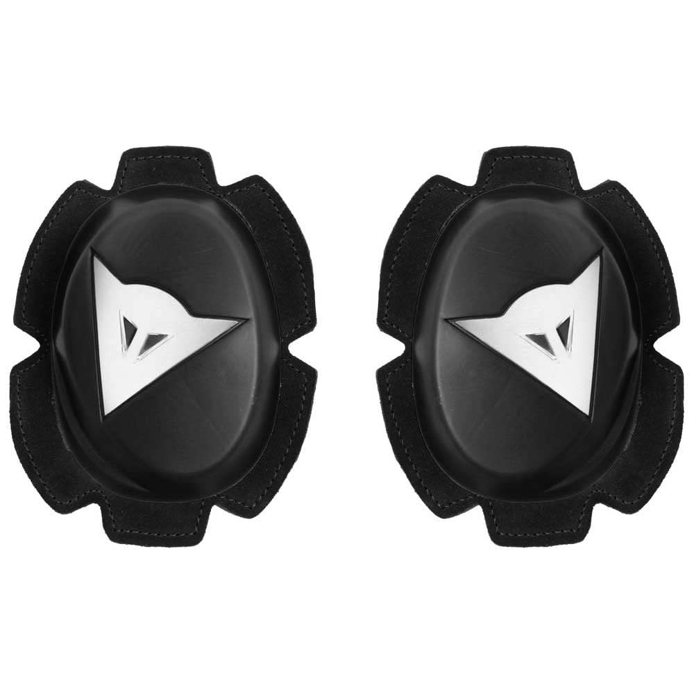 Dainese - Pista Knee Slider, Polyurethane Motorbike Knee Pads, Smooth Contact with Track and Asphalt, Motorcycle Slider with Velcro Closure, Black/White