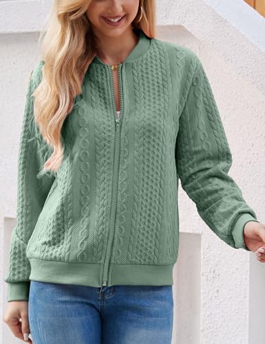 Image of WROLEM Zip Up Sweatshirts for Women Casual Outfits Cardigan Outerwear Trendy Winter Jackets Coat