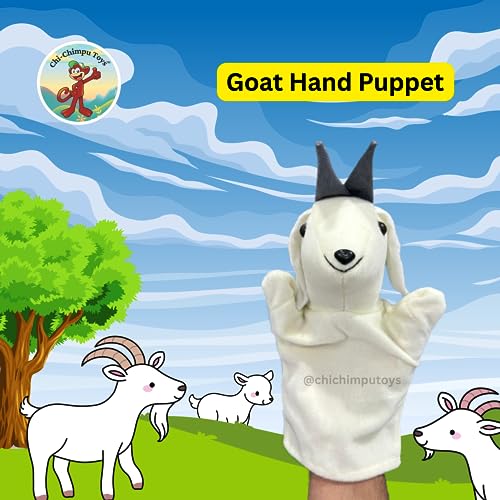 Image of Goat Hand Puppet | Hand Puppet for Kids | Story Telling Puppets | Puppets for Kids | Hand Masks for Kids | Soft Toy | Puppet Toy | Soft Toy | Educational Puppets for Kid's Learning