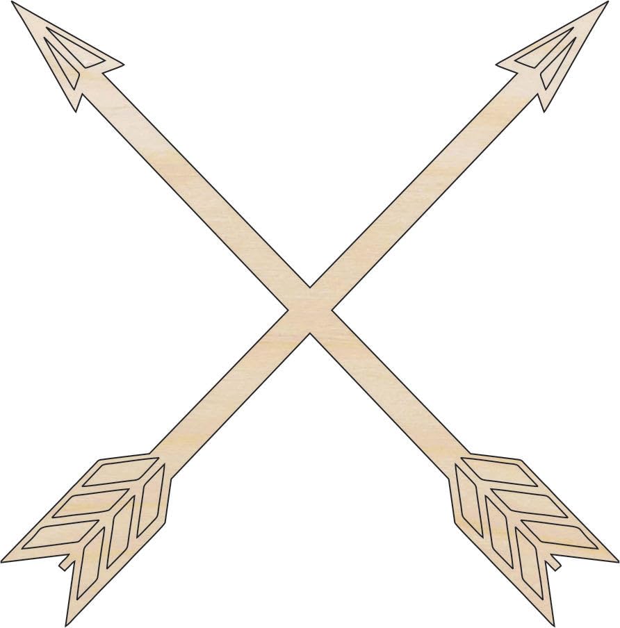 Arrow - Laser Cut Out Unfinished Wood Craft Shape ARW21 2 Pieces @ 4" / 1/8" thick