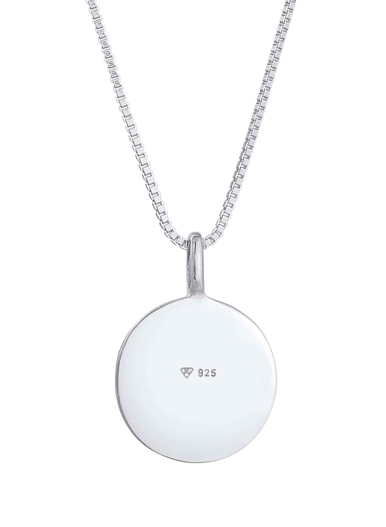 Kuzzoi Collier pour homme avec pendentif rond (15 mm), collier pour homme en argent sterling 925, chaîne avec plaquettes structurées, chaîne pour homme avec pendentif rond fait à la main