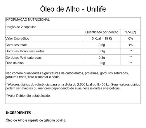 Óleo de Alho - 3 unidades de 150 Cápsulas - Unilife