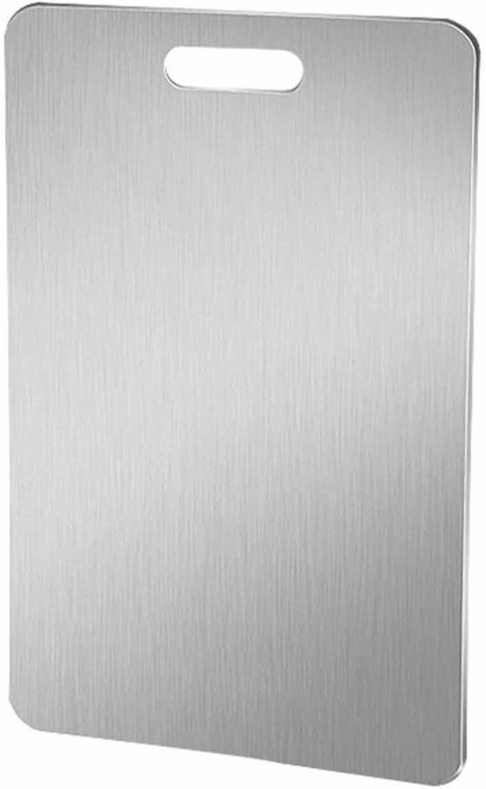 Titanium Cutting Boards - 100% Pure Titanium Cutting Boards for Kitchen - Cutting Edge Hygiene & Durability, Dishwasher Safe Ideal, Perfect for Various Cooking Tasks (14x10in)