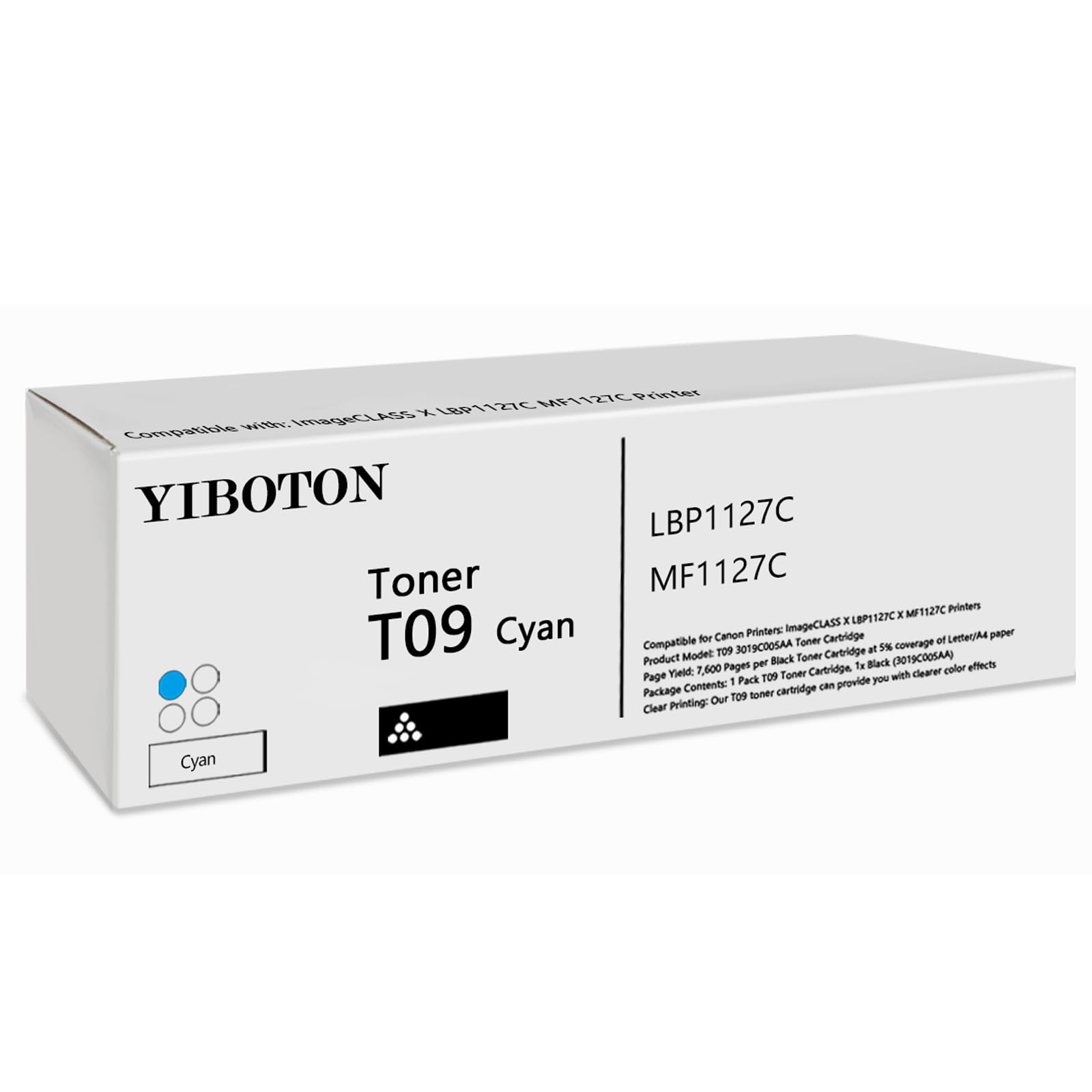 High Yield T09 Cyan Toner Cartridges with Chip 3019C005AA | Replacement for T09 Toner Suitable for ImageCLAss X LBP1127C MF1127C Printer