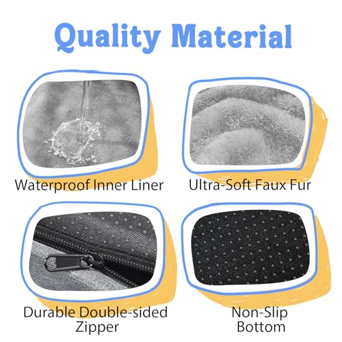 Image of Orthopedic Waterproof Dog Bed for Medium and Large Dogs | Egg Crate Foam, 4-Sided Bolster Support, Waterproof Liner, Non-Slip Bottom, Removable Bolster Cover, 36 x 27 Inch
