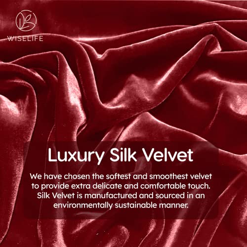 WiseLife Luxury Silk Velvet Sleep Eye Mask For Men & Women | Ultra Smooth & Adjustable Blind Fold Suitable For All Family Members | Sleeping, Travelling, Relaxation | Perfect For Gifting (Maroon) - Image 6