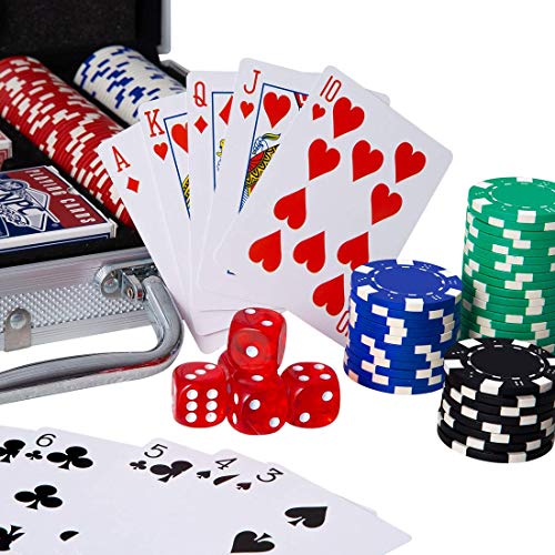 Tocebe Poker Chip Set, 300PCS Poker Chips with Aluminum Case, 11.5 Gram Poker Set for Texas Holdem Blackjack Gambling - Thumbnail 7