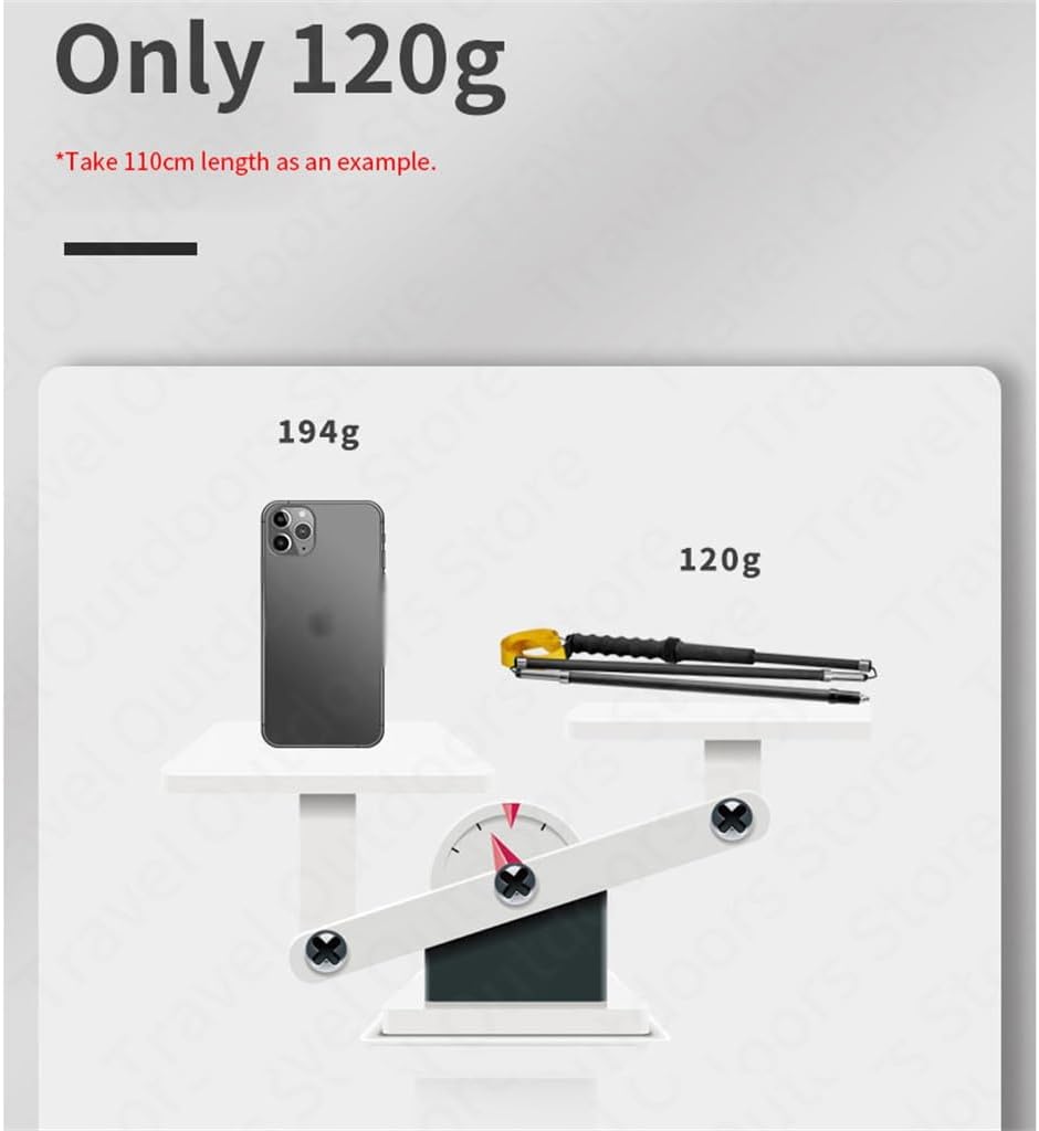 Ultralight 120G Folding Trekking Pole Carbon Fiber Aluminum Alloy Camp Portable Climbing Stick Alpenstocks (D 120cm)