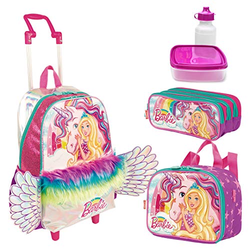 Kit Mochila Infantil Barbie Dreamtopia Lancheira Estojo Sestini