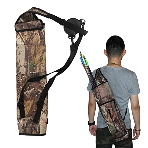 TOPARCHERY Camouflage Canvas Arrow Quiver with Pockets