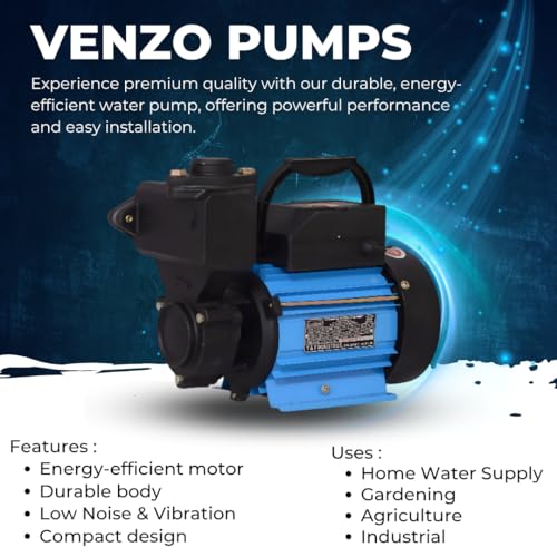 Image of VENZO PREMIUM 0.5 HP Motor Self Priming Regenerative Water Pump| 100% pure copper Winding | Monoblock Pumps| 0.5 hp water pump motor for home | Single Phase | 1-Year Manufacturer Warranty
