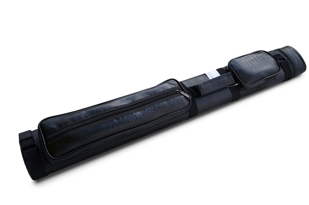 J&j 2x2 Gator Skin Black Hard Tube Billiard Pool Cue Stick Carrying Strap Case (2s2b)