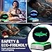3D Shark Crystal Ball Night Light with LED Colorful Touch Base 3.15 Inch Shark Figurines Glass Sphere Lamp for Birthday Christmas, Cool Shark Home Table Lamp Decor Gifts for Boys Kids Teens Women