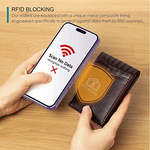 Pefiam Full Grain Leather Wallets For Men,Bifold Wallets For Men,Mens Wallets Leather With 12 Slots,Rfid Wallet For Men,Credit Card Wallet Gift For Him (Usa Flag,Red) #TOP2