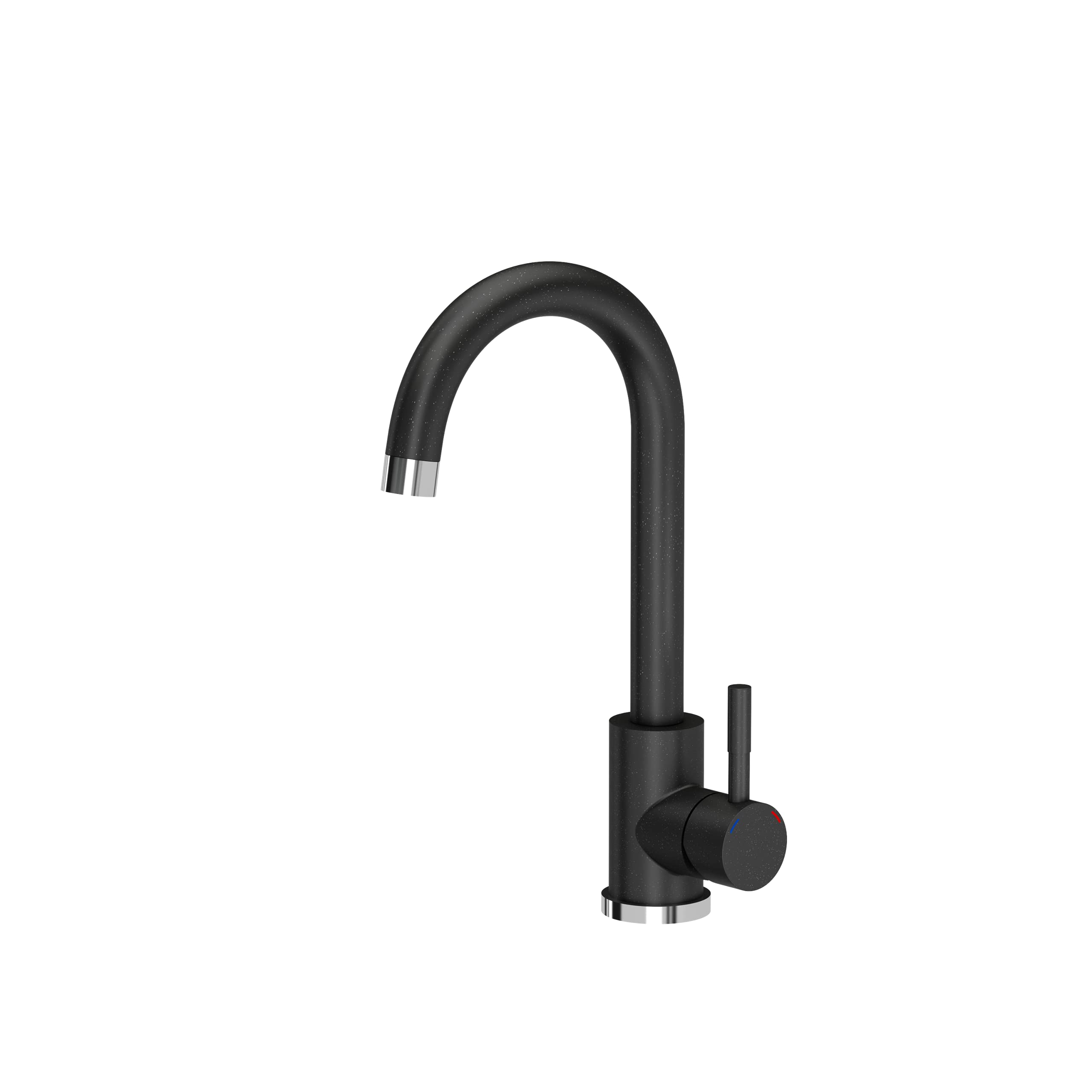 VBChome Fregadero negro con grifo, 60 x 45 cm, granito, fregadero empotrado, fregadero, reversible y sifón, lavabo