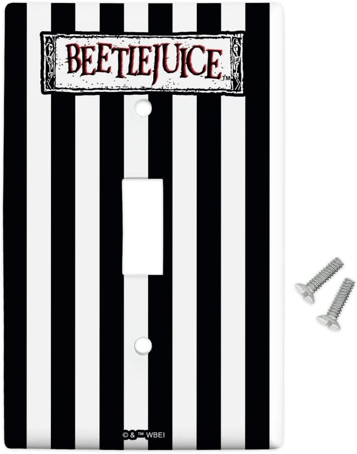 Beetlejuice アニメーションシリーズ ロゴ プラスチック 壁装飾 トグルライトスイッチプレートカバー