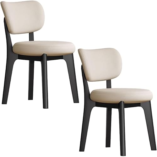 Miniatura 43 de YVYKFZD Juego de sillas de comedor, sillas de cocina sin brazos de madera, silla de comedor con respaldo curvo, silla tapizada de cuero para sala de