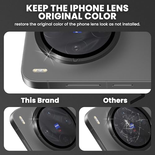 Image of FIRST MART Black Camera Ring Guard Protector for Vivo X300 | Tempered Glass with Metal Alloy Rings, HD Clear, Scratch Resistant, Case-Friendly | Pack of 1