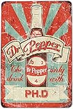 Dr Pepper Bar Funny Tin Signs Outdoor Wall Plaques Vintage Room Decor Signs Man Cave Decor Whiskey Bar Vintage Decor Signs Size: 11.8 x 7.8 Inches
