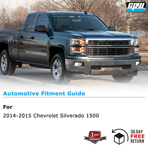 Cpw Headlights For 2014 2015 Chevy Silverado 1500 Projector Led Drl Dual Beam With Halogen Bulb Turn Signal Lights Chrome/Clear #TOP2