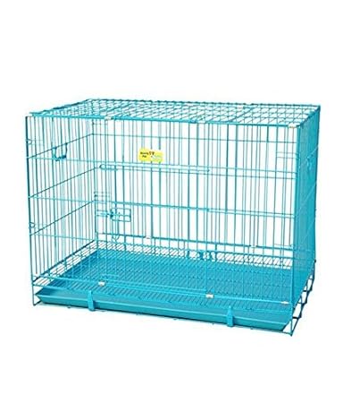 large blue dog crate
